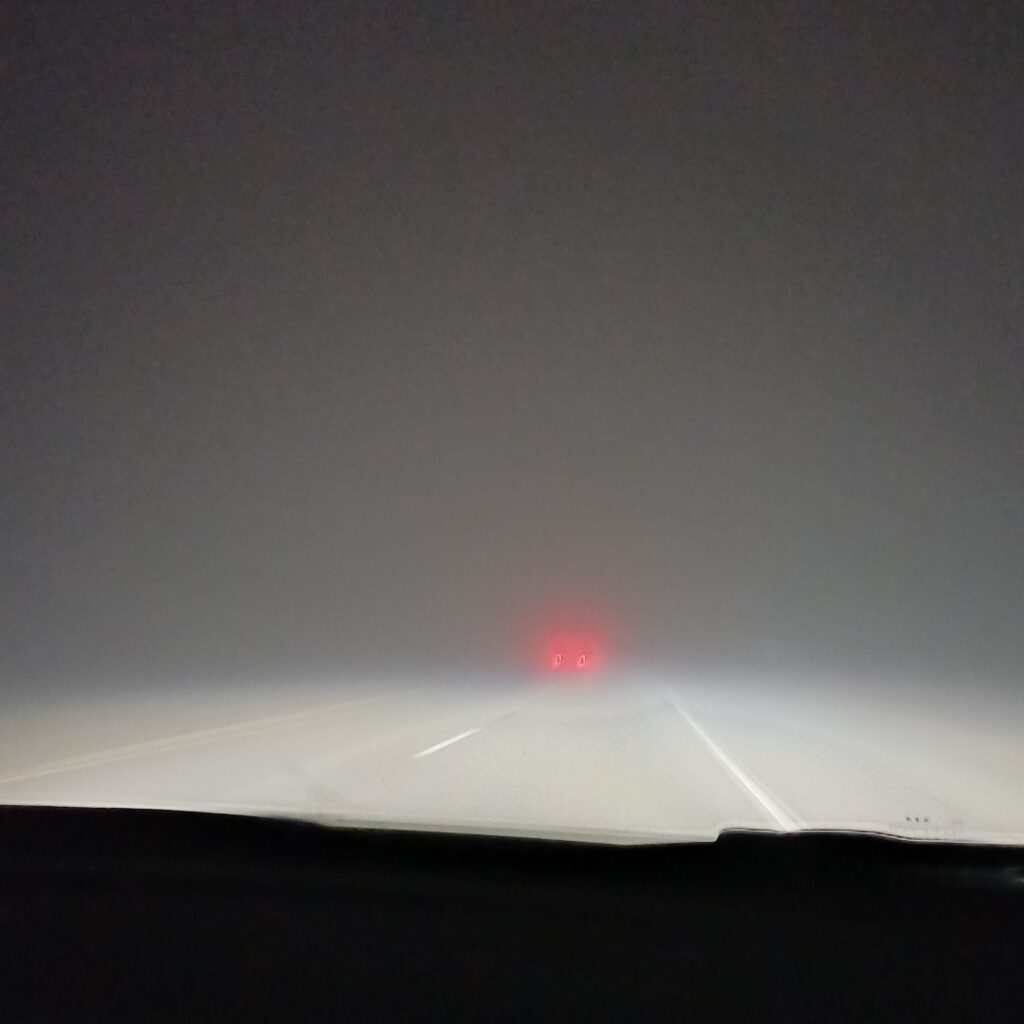 霧で見えない
